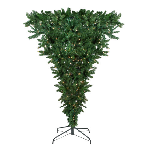 7' Pre-Lit Green Spruce Artificial Upside Down Christmas Tree - Clear Lights
