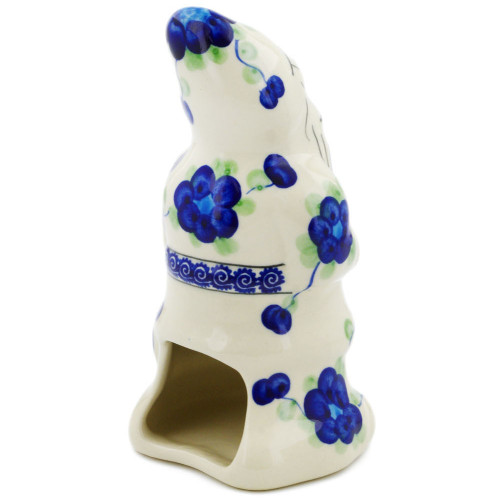 Polmedia Polish Pottery Santa Clause Figurine 7" Blue Poppies