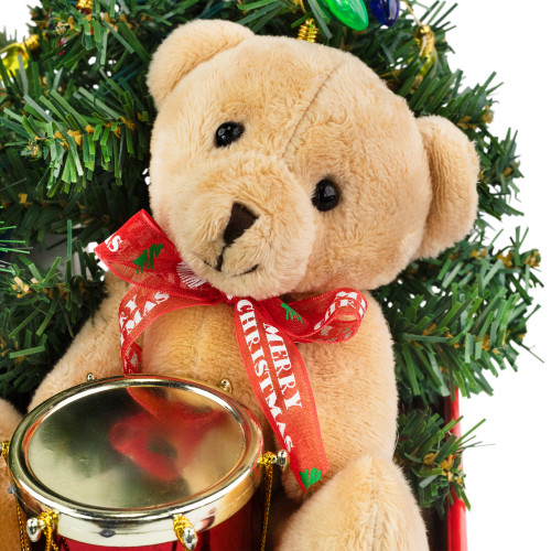 Lighted and Musical Santa Claus Merry Christmas Wagon Decoration - 20"