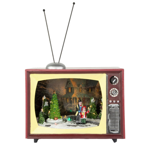 LED Lighted Animated and Musical TV Scene Christmas Display - 9.25"