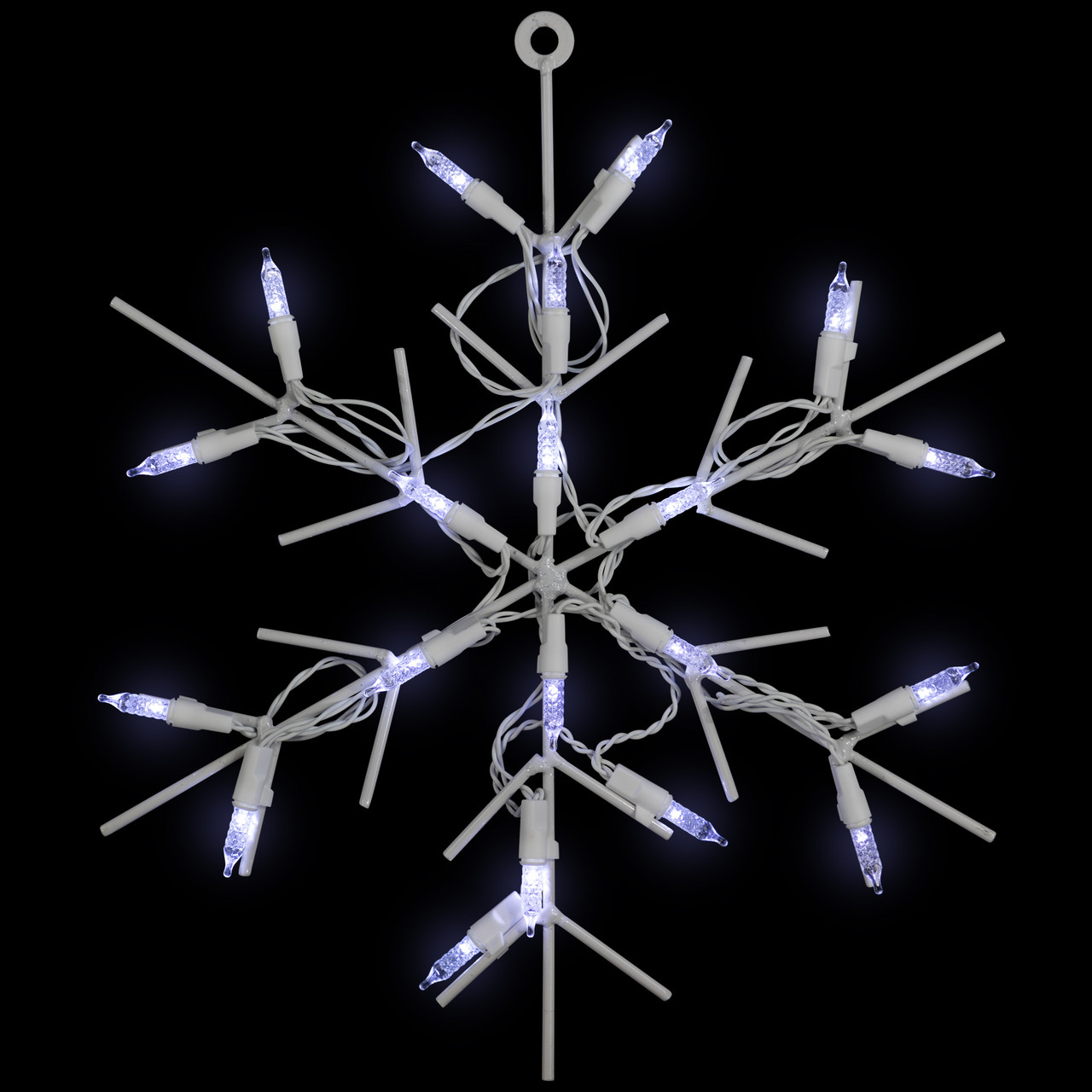 13" White LED Lighted Snowflake Christmas Window Silhouette