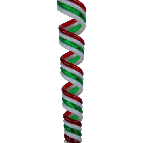 Pack of 4 Red, White and Green Candy Curls Christmas Ornaments 7"