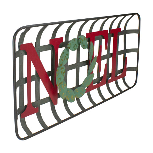 30" Red and Green "NOEL" Rustic Tobacco Basket Christmas Wall Decor