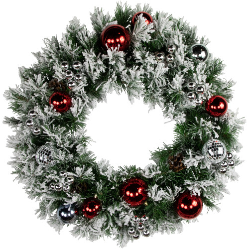 6.75" Shiny Silver Shatterproof Ball Ornament Christmas Pick