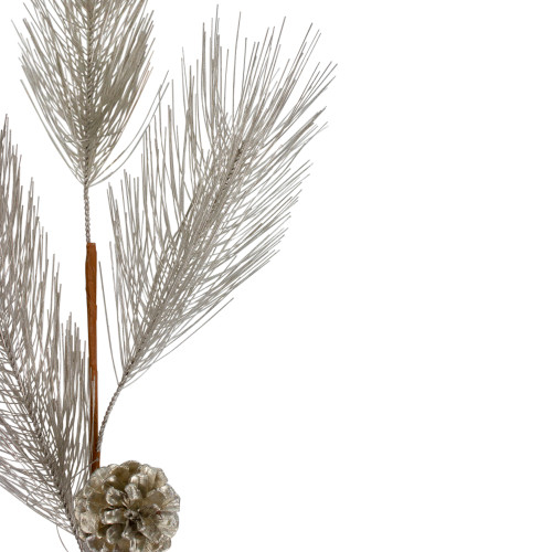 Pine Needles with Pinecones Artificial Christmas Spray - 29" - Gold