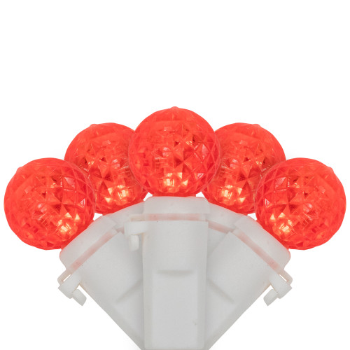 LED G12 Berry Christmas Lights - Red - 16' White Wire -50 ct