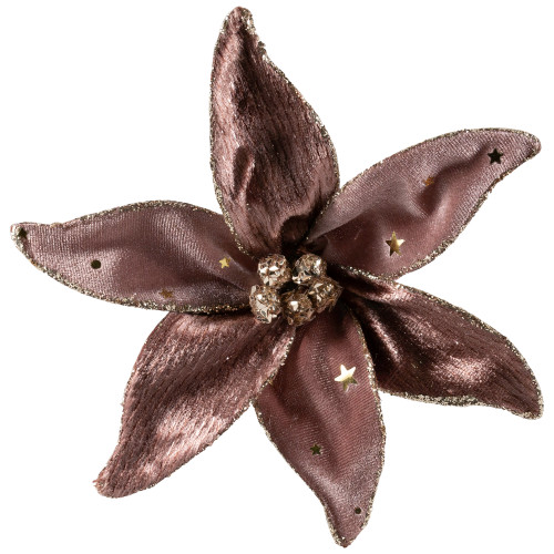Glittered Flower Christmas Clip-on Ornament - 6"