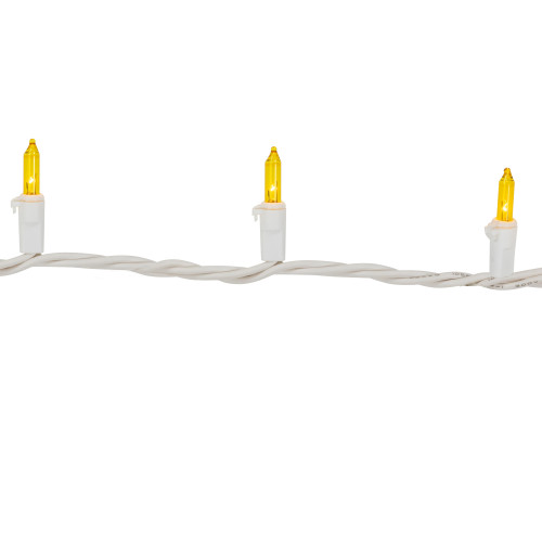 Mini Christmas Lights - Yellow - 20.25' White Wire - 100ct