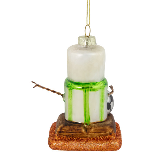 3.5" Soccer Smore Glass Christmas Ornament