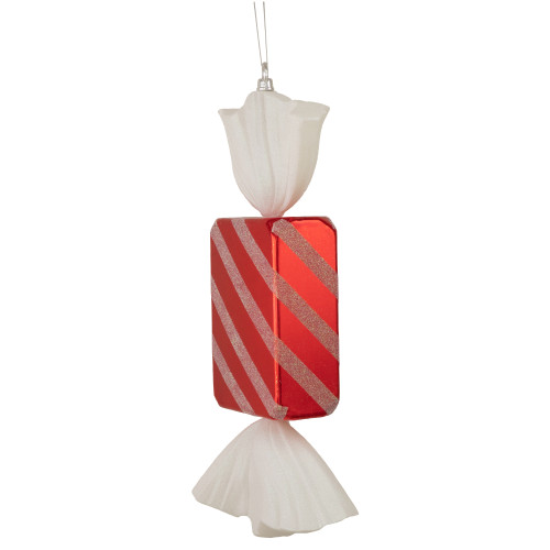 Wrapped Candy with Striped Glitter Shatterproof Commercial Christmas Ornament - 18"