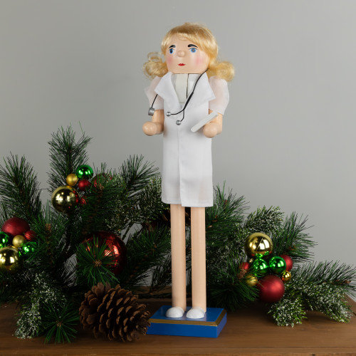 15" Nurse Christmas Nutcracker with Stethoscope