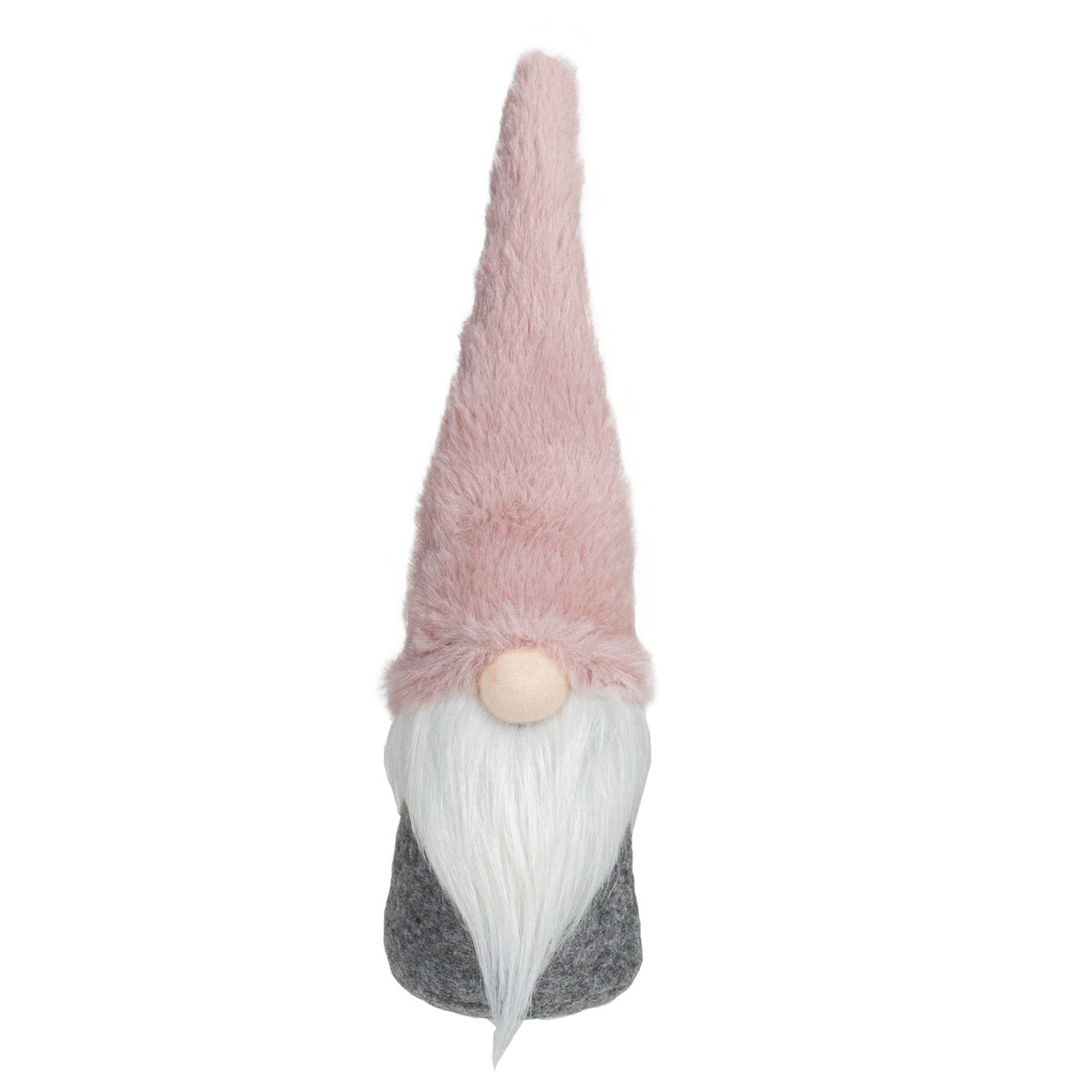 Standing Gnome Christmas Decoration - 11" - Pink and Gray