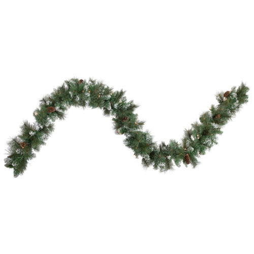 Real Touch?? Pre-lit Snow Valley Pine Artificial Christmas Garland - 9' x 10" - Clear Lights