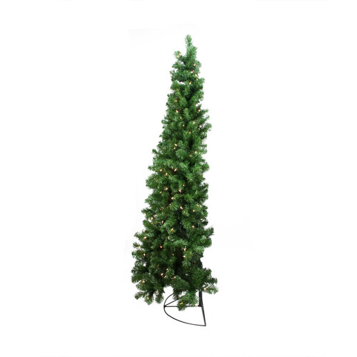 6' Pre-Lit Pine Artificial Wall Christmas Tree, Clear Lights