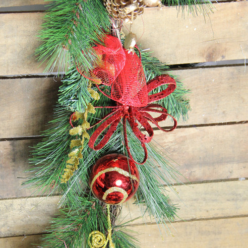 Bows, Berries and Ornaments Mixed Pine Artificial Christmas Garland - 6' x 10" - Unlit