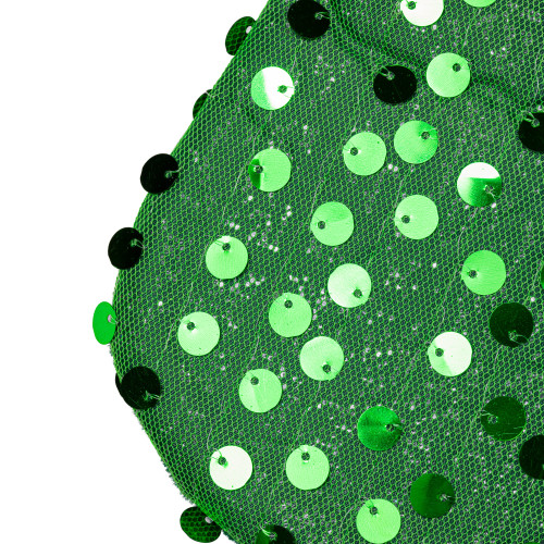 20" Shiny Metallic Green Sequined Christmas Stocking with Velveteen Cuff