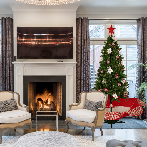 6' Green and Red Musical Lighted Snowing Artificial Christmas Tree, White LED Lights