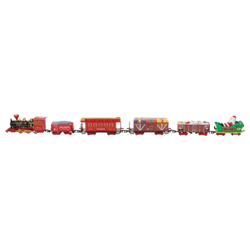 22pc Red Battery Operated Lighted and Animated Christmas Train Set with Music and Sound