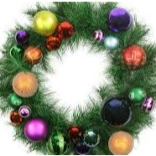 Ornaments and Pine Needle Artificial Christmas Wreath - 24" - Multicolor - Unlit