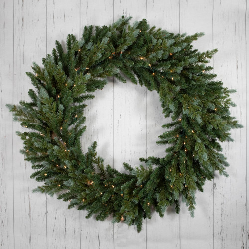 Real Touch?? Pre-Lit Blue Spruce Artificial Christmas Wreath - 48" - Clear Lights