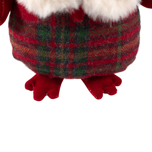 Plush Baby Owl in Plaid Christmas Ornament - 7"