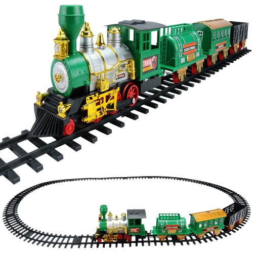 20-Piece Lighted and Animated Classic Christmas Train Set with Sound