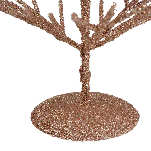 Artificial Glittered Twig Christmas Tree - 18" - Rose Gold - Unlit