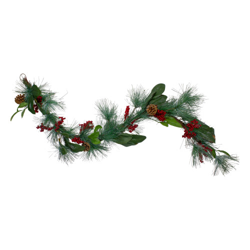 Real Touch?? Mixed Pine and Berries Artificial Christmas Garland - 5' x 6" - Unlit