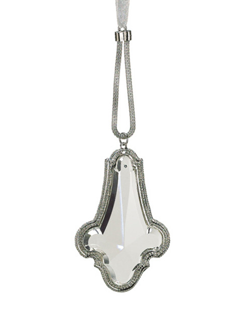 8" Silver and Clear Crystal Pendant Christmas Ornament