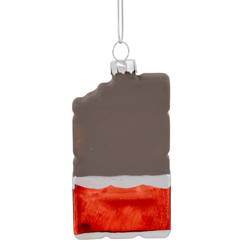 3.5" Chocolate Candy Bar Glass Christmas Ornament