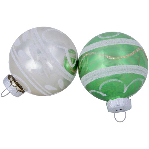 12ct Multi Color Vintage Design Glass Ball Christmas Ornaments 2.25" (55mm)