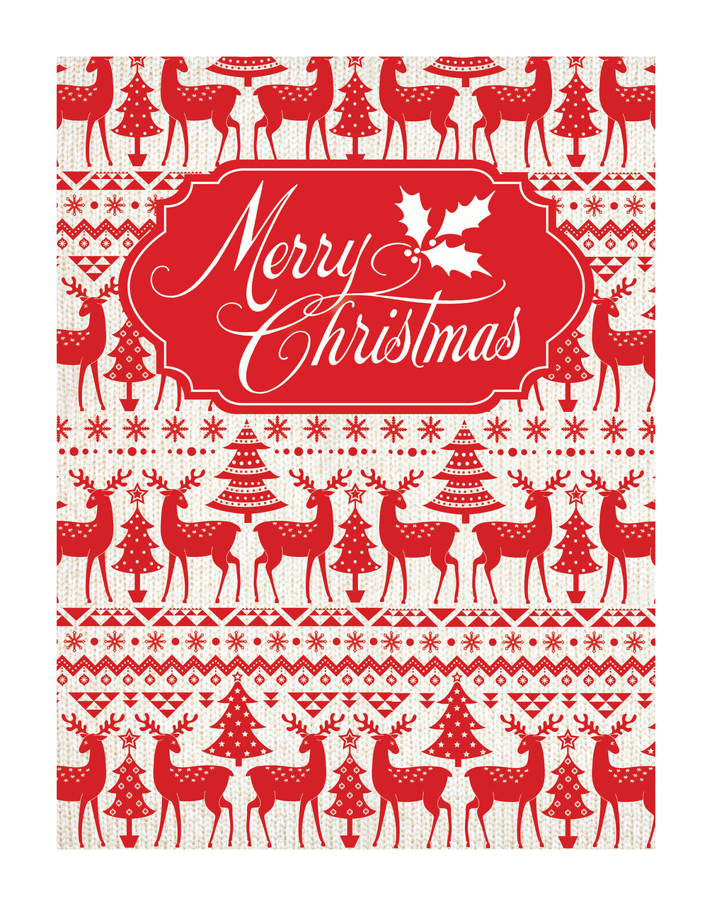 Red Reindeer Christmas Holiday Wall Decor Art Print