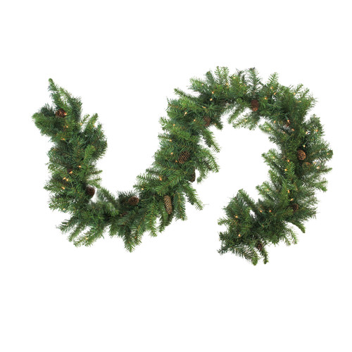 9' x 16" Pre-Lit Dakota Red Pine Artificial Christmas Garland - Warm White LED Lights