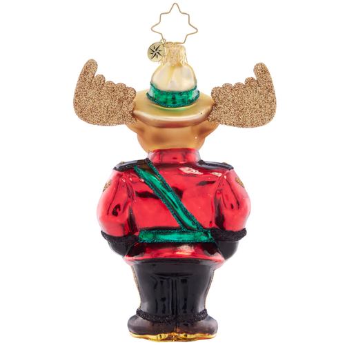 Christopher Radko Mountie Bruce Moose Glass Christmas Ornament 1021494
