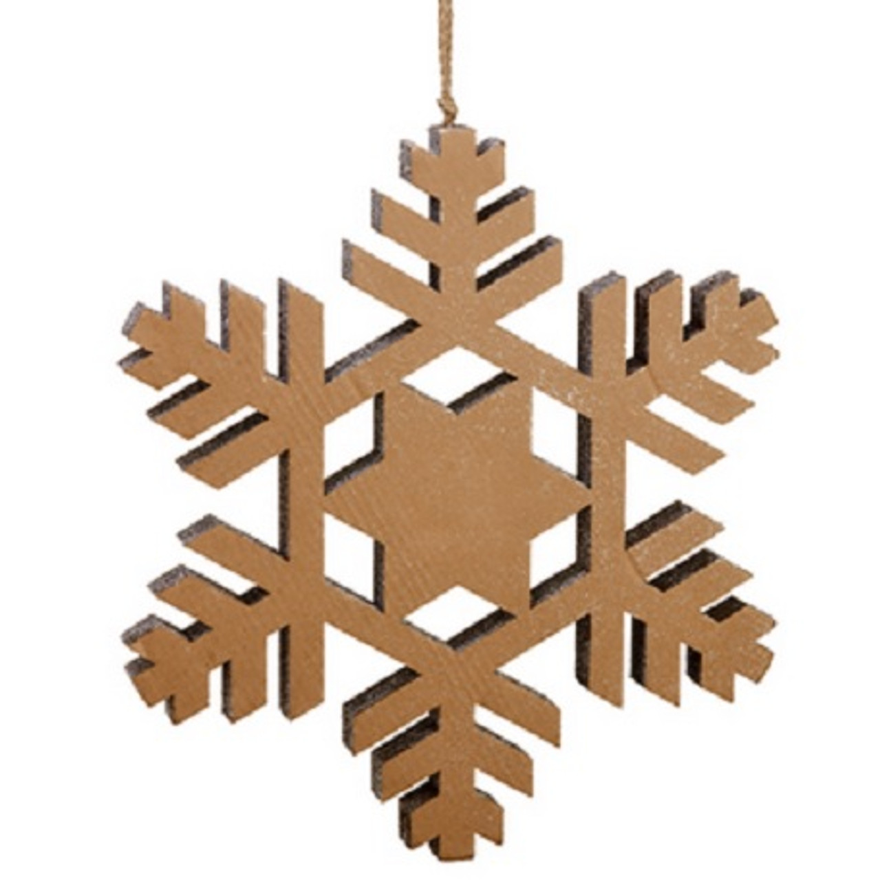 18.5" Winter Light Country Rustic Silver Glitter Snowflake Decorative Christmas Ornament