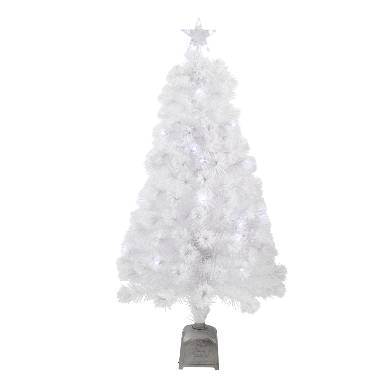 Pre-Lit Color Changing Fiber Optic Artificial Christmas Tree - 4' - White - Multicolor LED Lights