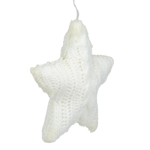 4" Cream Cable Knit Star Christmas Ornament