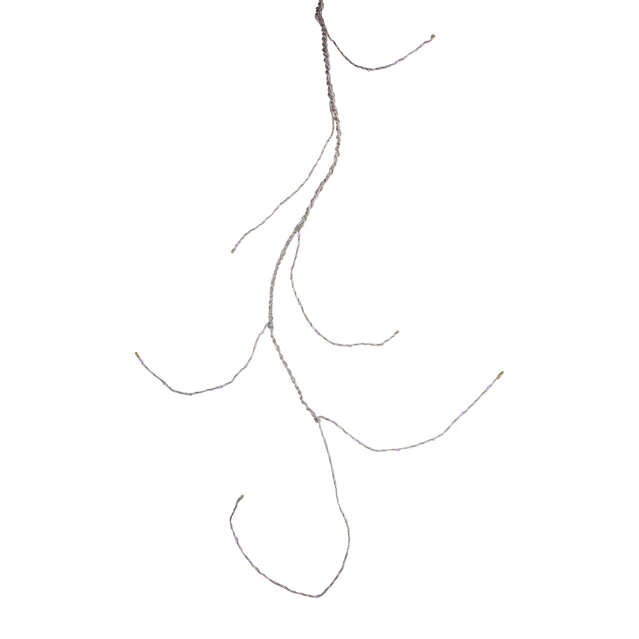 36 Purple LED Angel Tear Drop Branch Christmas Lights - 4.3 ft Silver and Bronze Wire