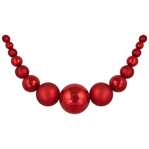 6' Red Shiny and Matte Shatterproof Ball Christmas Swag