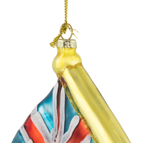 3.5" Union Jack Flag Glass Christmas Ornament