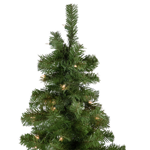 7.5' Pre-Lit Hazelton Spruce Pencil Artificial Christmas Tree, Clear Lights
