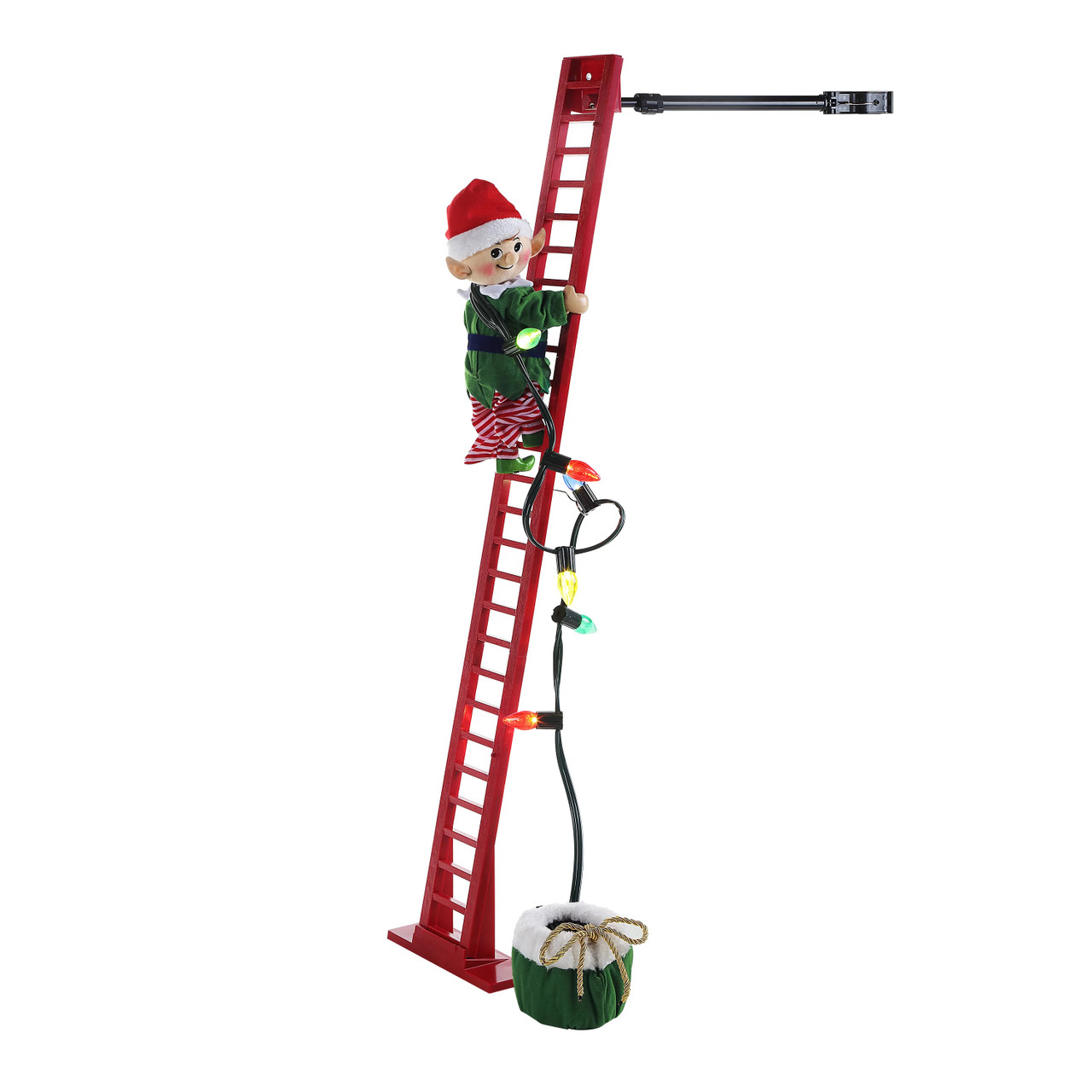 Mr. Christmas Animated and Musical Climbing Elf with Light Strand Decoration