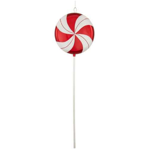 Peppermint Lollipop with Glitter Shatterproof Commercial Christmas Ornament - 42"