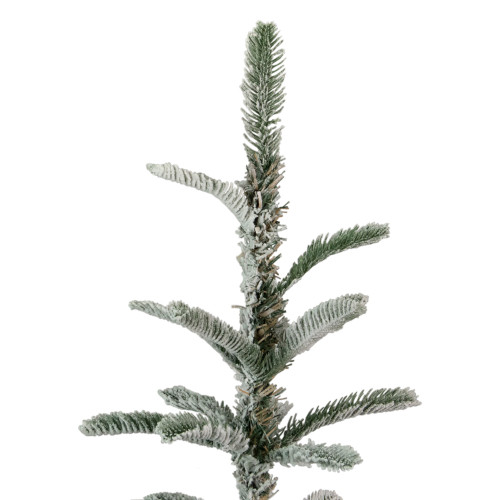 Real Touch?? Slim Flocked Nordmann Fir Artificial Christmas Tree - Unlit - 6.5'