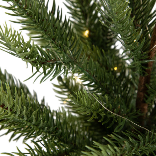 Pre-Lit Artificial Pine Christmas Tree with Basket Base - 20" - Warm White LED Lights