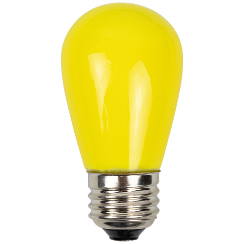 Pack of 25 Opaque Yellow LED S14 Christmas Replacement Light Bulbs - 1.3 Watts