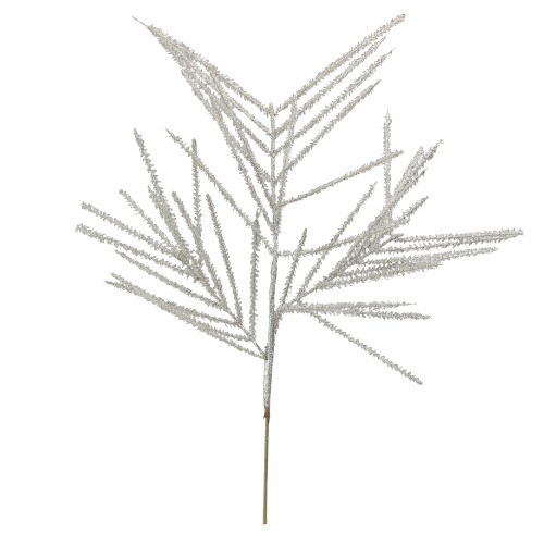 27" White Glittered Wispy Wheat Artificial Christmas Spray