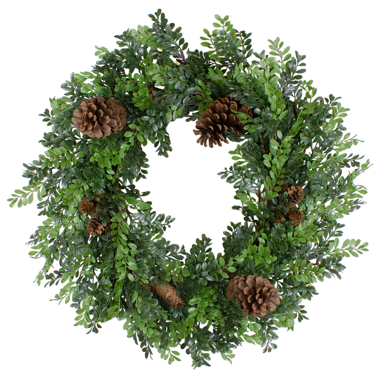 Boxwood and Pine Cone Artificial Christmas Wreath - 27" - Unlit