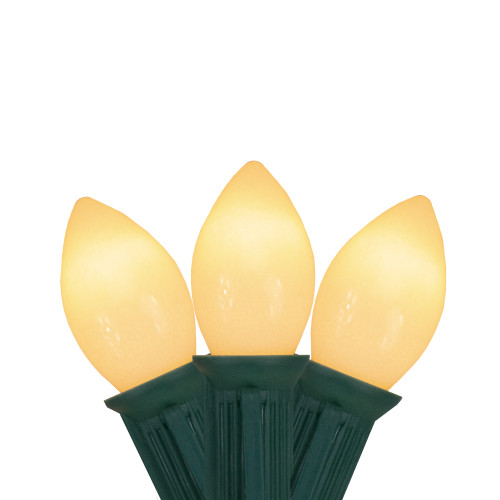 25-Count Clear C7 Mini Christmas Light Set, 24ft Green Wire