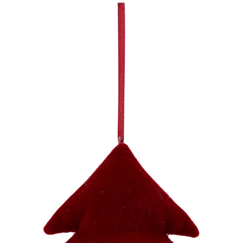 Plaid Heart, Tree and Star Christmas Ornaments - 5" - Red and Green - Set of 3